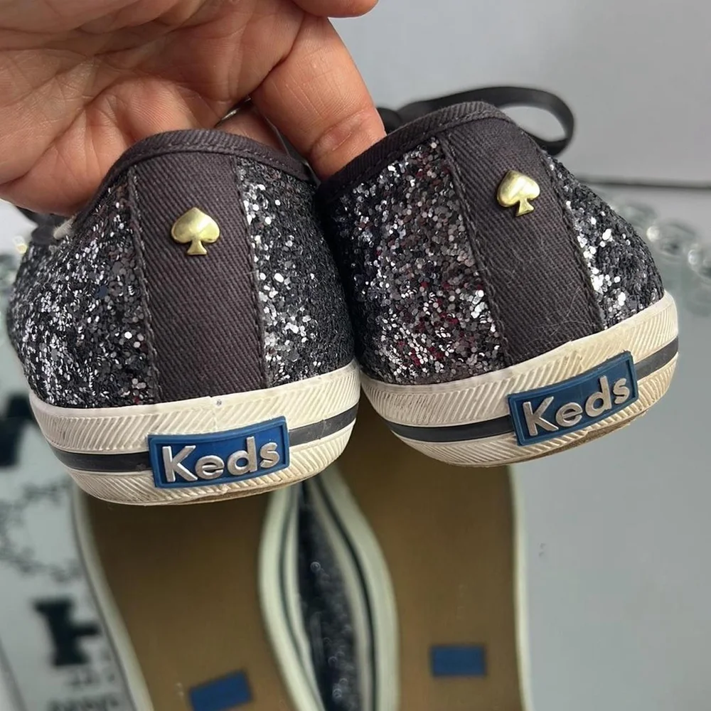 Kate Spade New York Champion Silver Glitter Sneakers 9.5